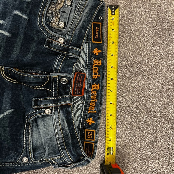 Rock Revival Dark Blue Distressed Skinny Jeans - Picture 7 of 7